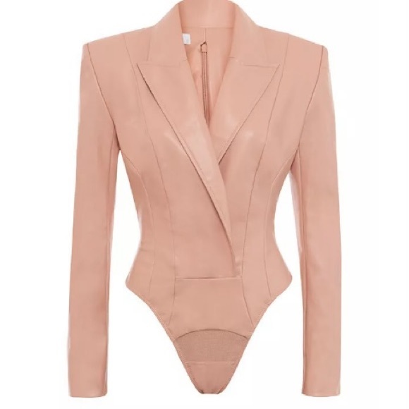 $29 New NWOT HOCB Peony Blazer Bodysuit small left - Picture 1 of 6